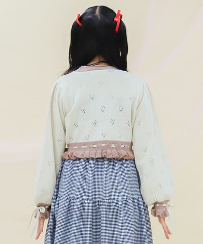 Heart Openwork Knit Cardigan