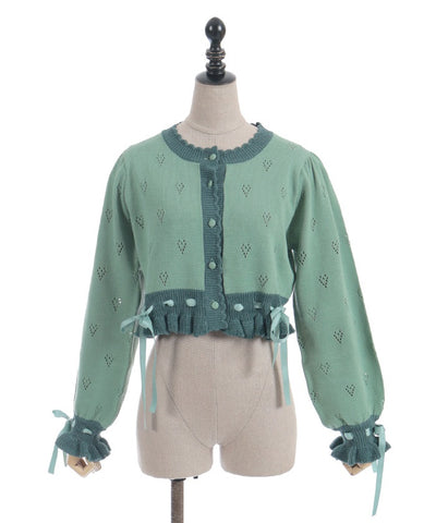 Heart Openwork Knit Cardigan