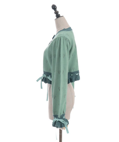 Heart Openwork Knit Cardigan