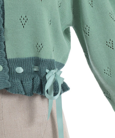 Heart Openwork Knit Cardigan