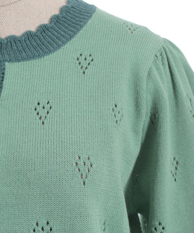 Heart Openwork Knit Cardigan
