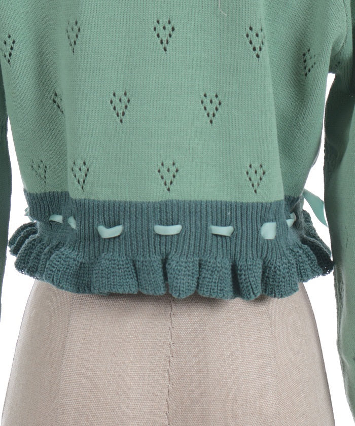 Heart Openwork Knit Cardigan