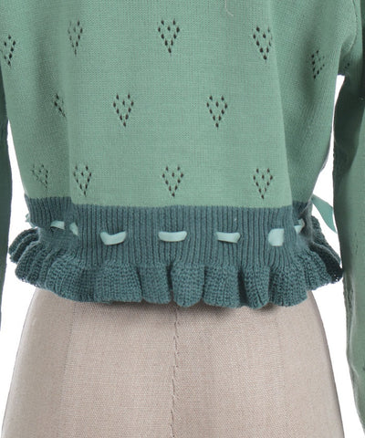 Heart Openwork Knit Cardigan