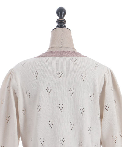 Heart Openwork Knit Cardigan