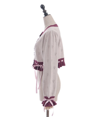 Heart Openwork Knit Cardigan