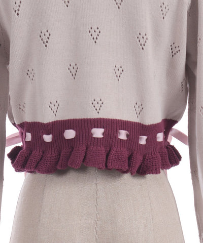 Heart Openwork Knit Cardigan