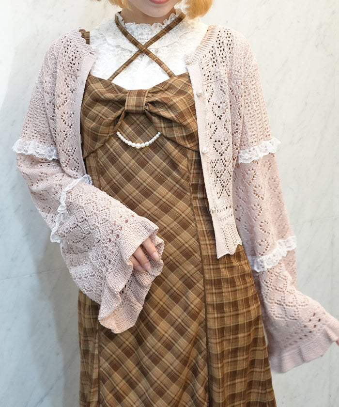Openwork Knit Summer Knit Cardigan – axes femme from JAPAN