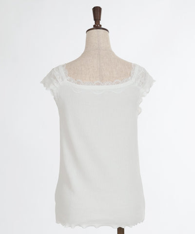 Quick-Dry Shoulder Lace Rib Tank Top