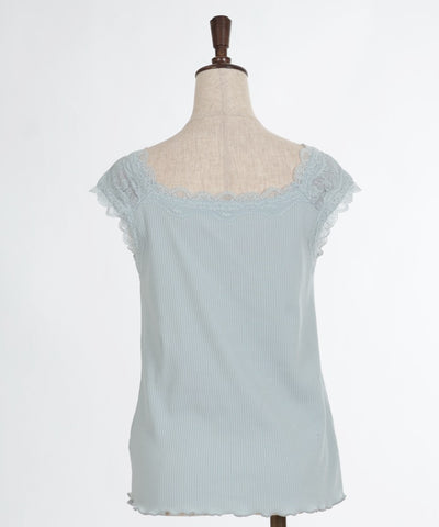 Quick-Dry Shoulder Lace Rib Tank Top