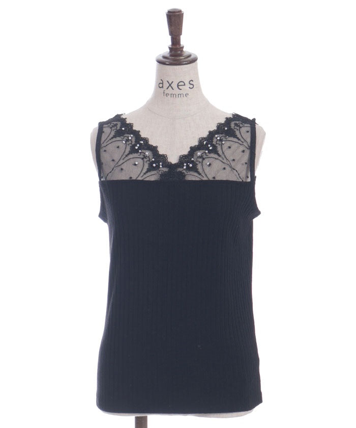 Quick-Dry Tulle Lace Tank Top