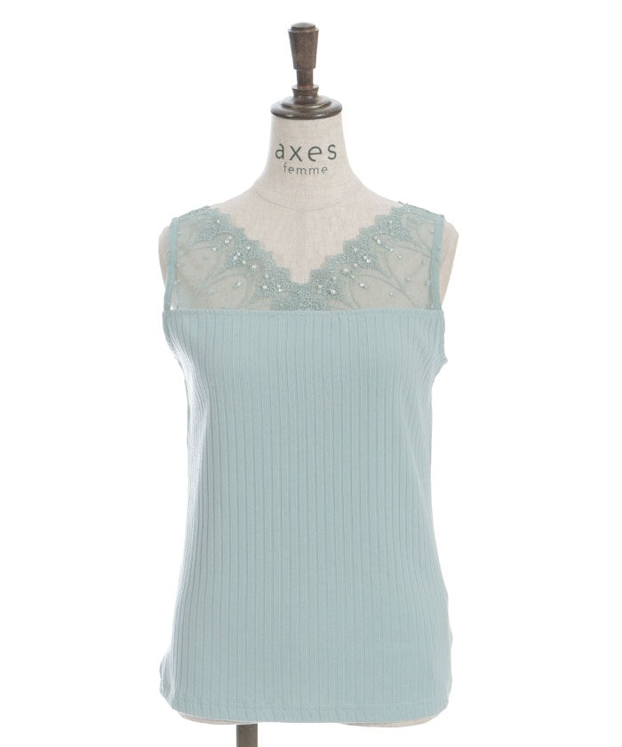 Quick-Dry Tulle Lace Tank Top