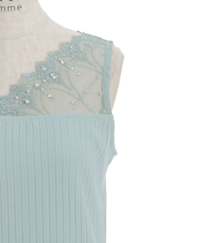 Quick-Dry Tulle Lace Tank Top