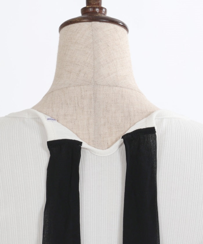 Choker Style Back Ribbon Pullover