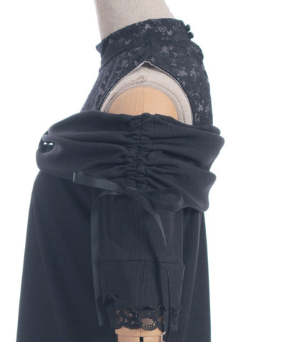 Ribbon Design Open Shoulder Pullover