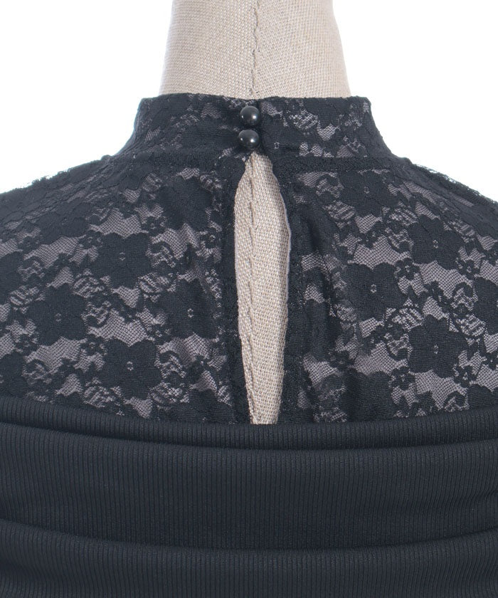 Ribbon Design Open Shoulder Pullover