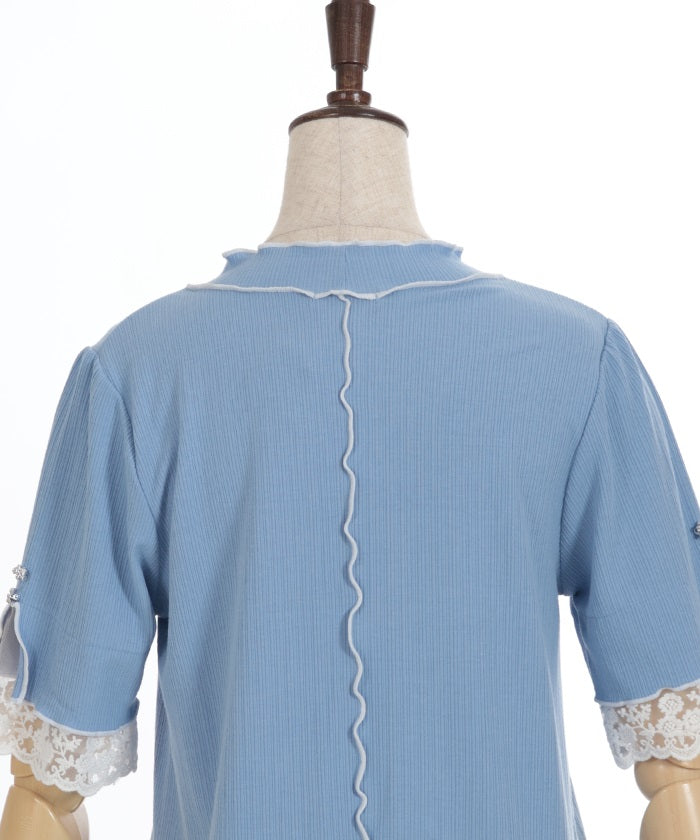 Quick-Dry Sleeve Lace Merrowed Pullover