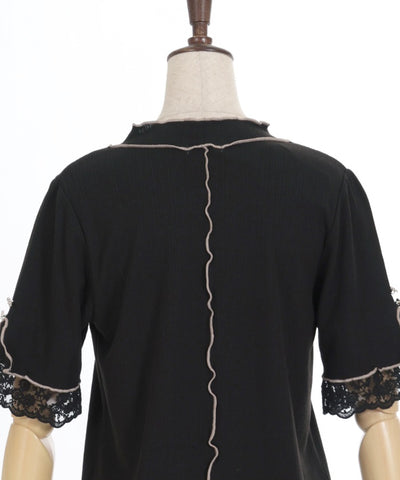 Quick-Dry Sleeve Lace Merrowed Pullover