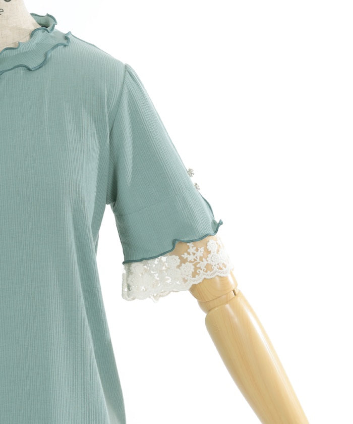 Quick-Dry Sleeve Lace Merrowed Pullover