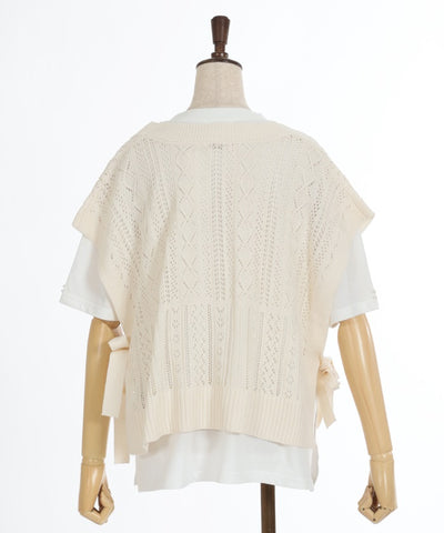 Knit Vest & Short Sleeve T-Shirt Set