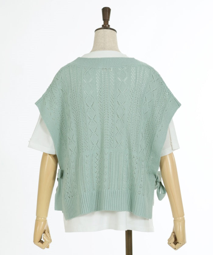 Knit Vest & Short Sleeve T-Shirt Set