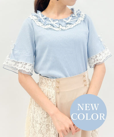 Ribbon & Lace & Frill Pullover