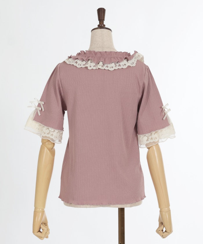 Ribbon & Lace & Frill Pullover