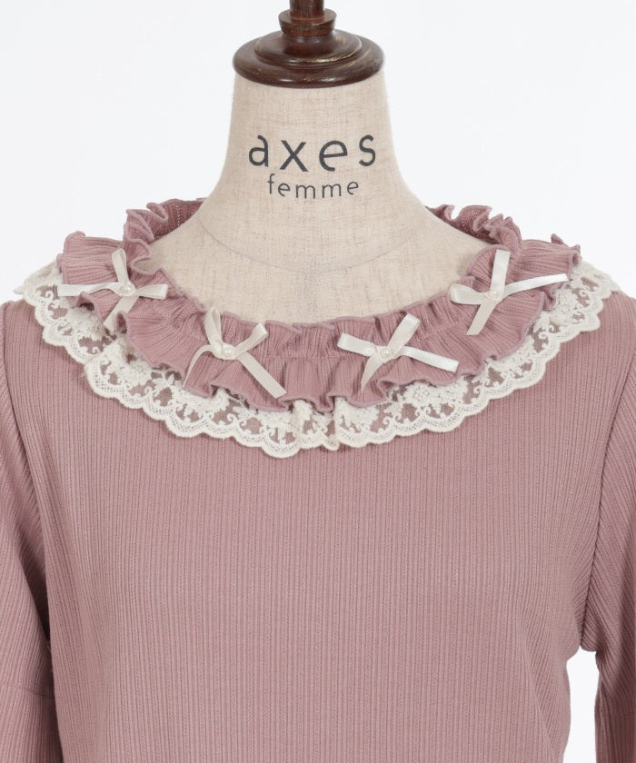 Ribbon & Lace & Frill Pullover