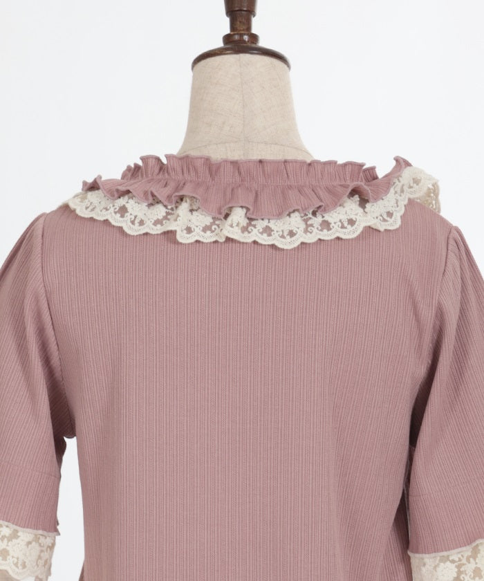 Ribbon & Lace & Frill Pullover