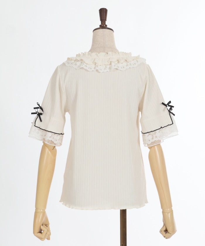 Ribbon & Lace & Frill Pullover