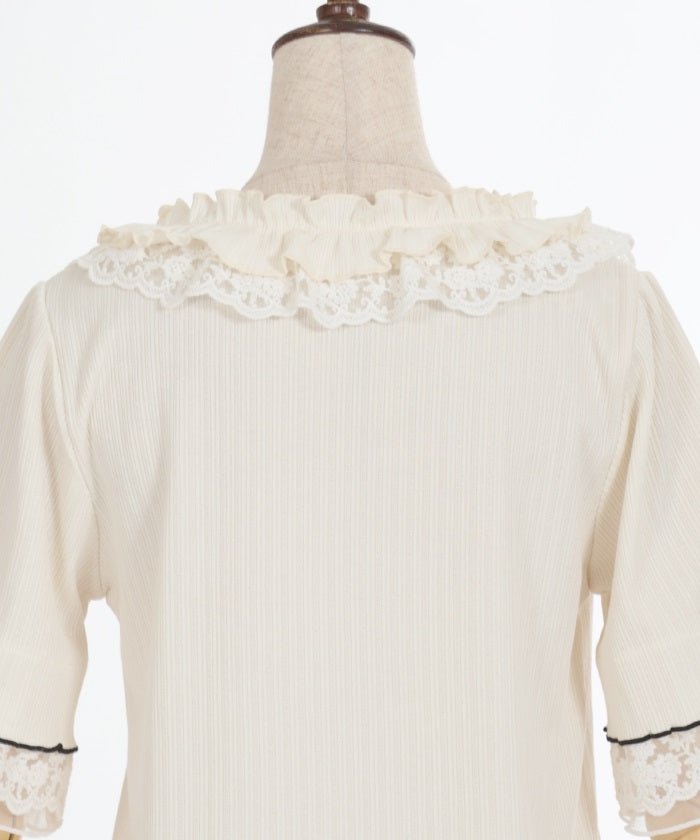 Ribbon & Lace & Frill Pullover