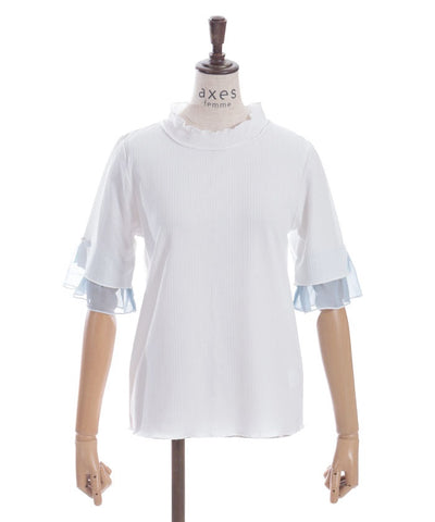 Willow Crepe Chiffon Sleeve Merrowed Pullover
