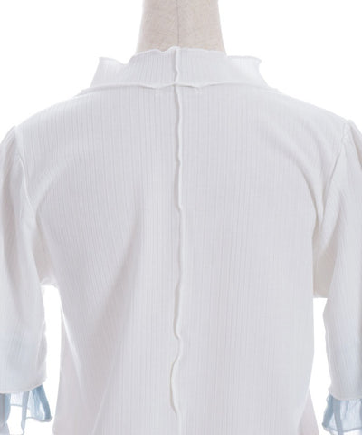 Willow Crepe Chiffon Sleeve Merrowed Pullover