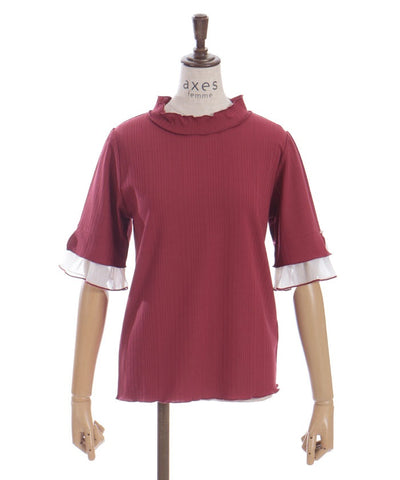 Willow Crepe Chiffon Sleeve Merrowed Pullover