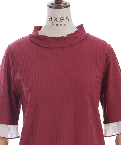 Willow Crepe Chiffon Sleeve Merrowed Pullover