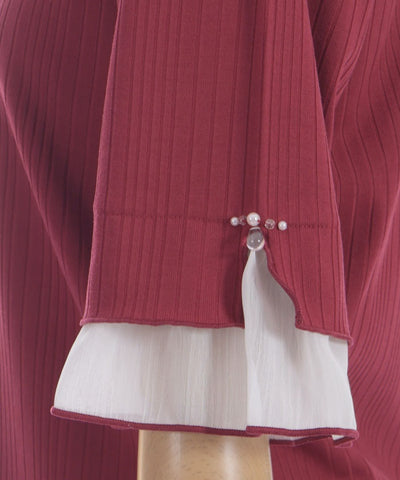 Willow Crepe Chiffon Sleeve Merrowed Pullover