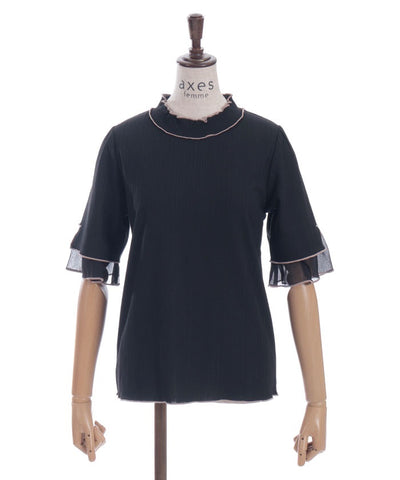 Willow Crepe Chiffon Sleeve Merrowed Pullover