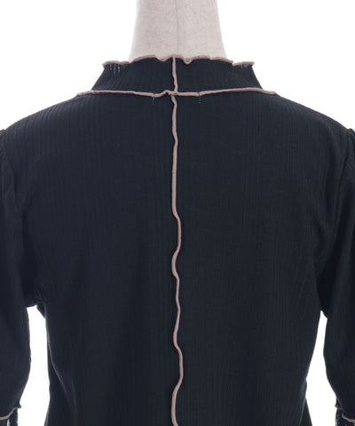 Willow Crepe Chiffon Sleeve Merrowed Pullover