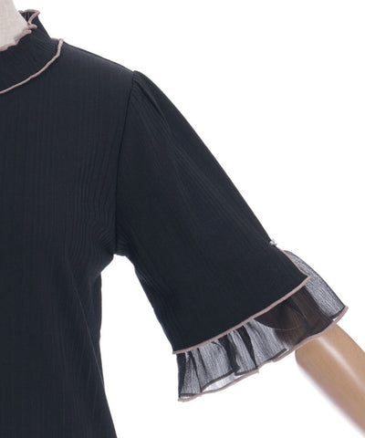 Willow Crepe Chiffon Sleeve Merrowed Pullover