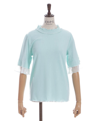 Willow Crepe Chiffon Sleeve Merrowed Pullover
