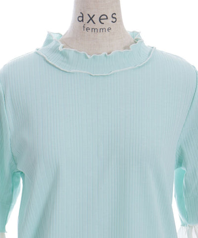 Willow Crepe Chiffon Sleeve Merrowed Pullover