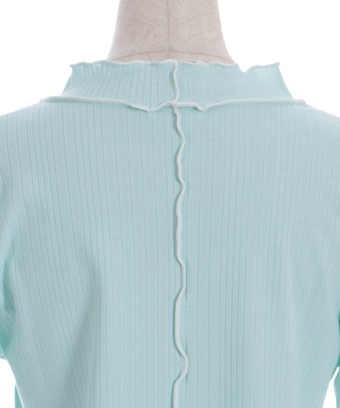 Willow Crepe Chiffon Sleeve Merrowed Pullover