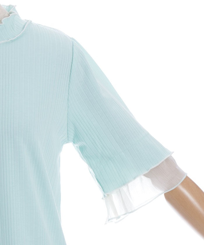 Willow Crepe Chiffon Sleeve Merrowed Pullover