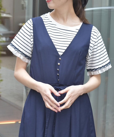 Lace & Tulle Sleeve T-Shirt