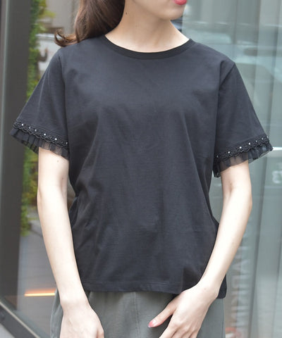 Lace & Tulle Sleeve T-Shirt