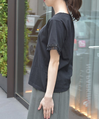 Lace & Tulle Sleeve T-Shirt