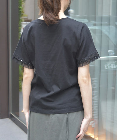 Lace & Tulle Sleeve T-Shirt