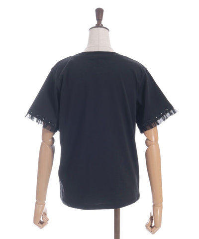Lace & Tulle Sleeve T-Shirt