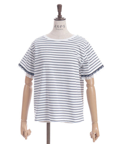 Lace & Tulle Sleeve T-Shirt