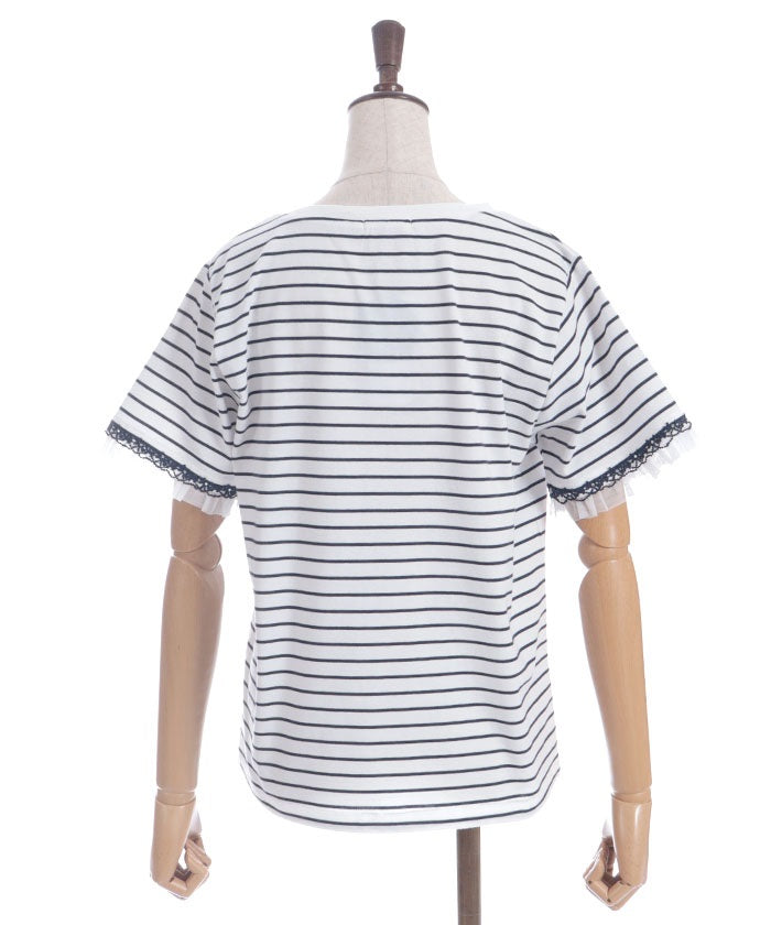 Lace & Tulle Sleeve T-Shirt