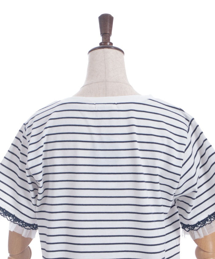Lace & Tulle Sleeve T-Shirt